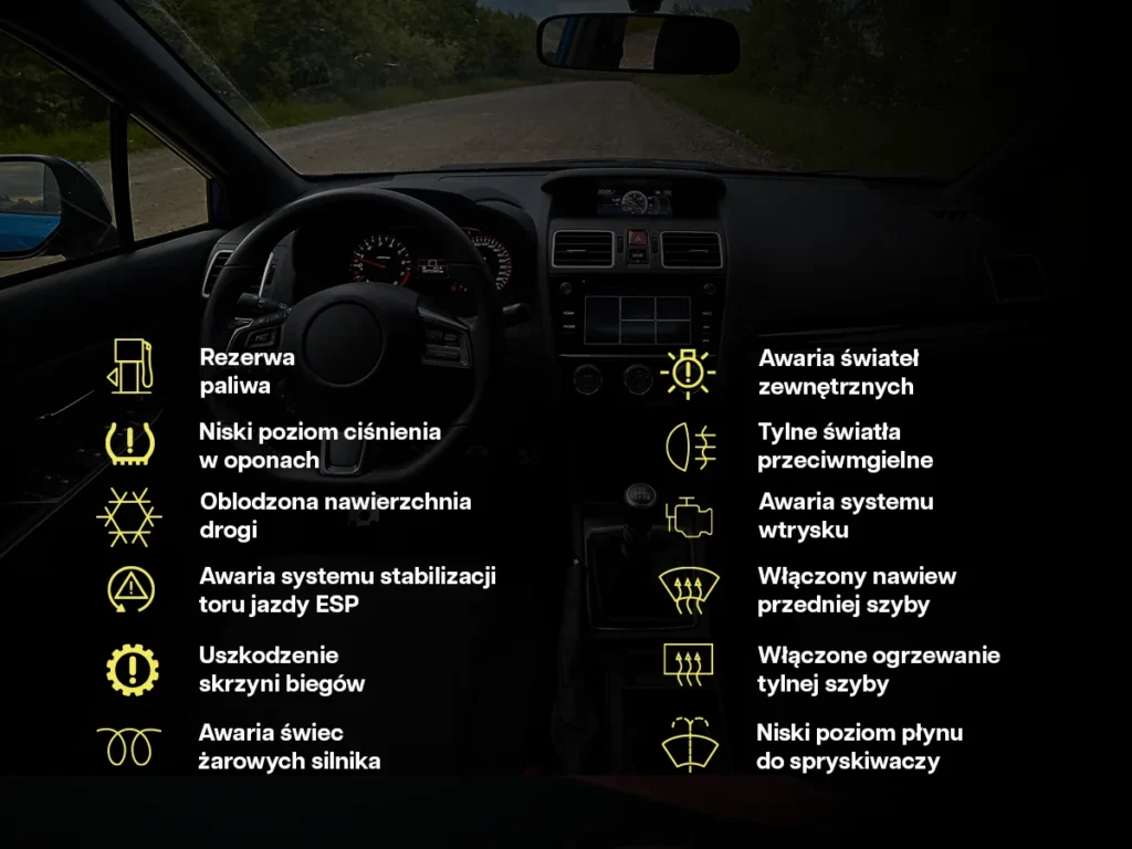 kontrolki na desce rozdzielczej