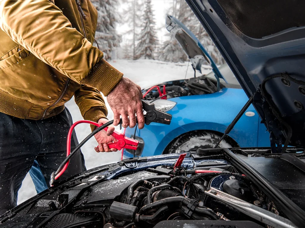 zimowa jazda kable rozruchowe